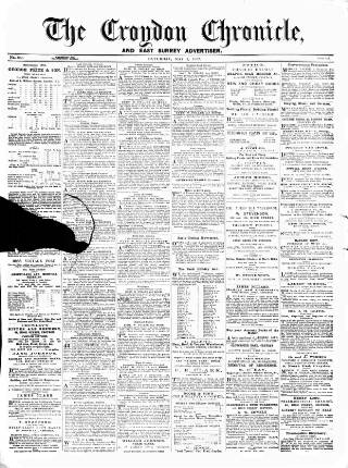 cover page of Croydon Chronicle and East Surrey Advertiser published on May 4, 1872