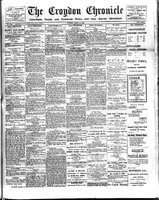 cover page of Croydon Chronicle and East Surrey Advertiser published on March 19, 1898