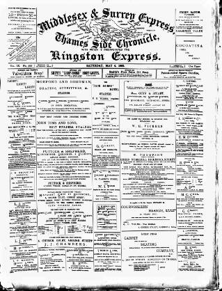 cover page of Middlesex & Surrey Express published on May 4, 1895