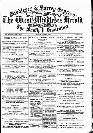 cover page of Middlesex & Surrey Express published on March 19, 1900