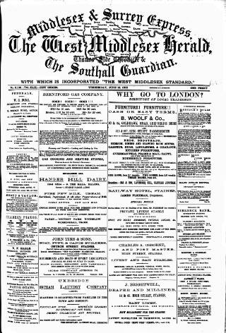 cover page of Middlesex & Surrey Express published on June 18, 1902