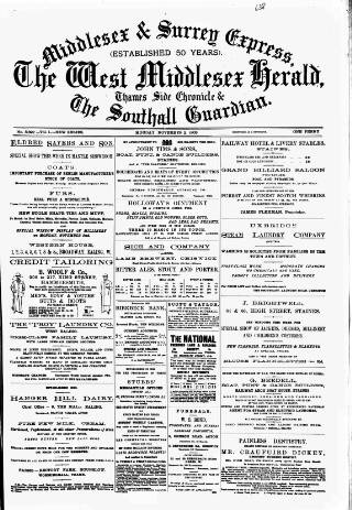 cover page of Middlesex & Surrey Express published on November 2, 1903