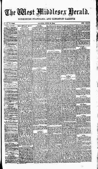 cover page of West Middlesex Herald published on June 18, 1894