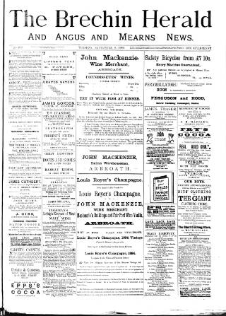 cover page of Brechin Herald published on September 8, 1891