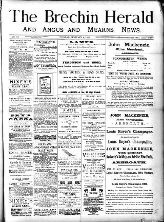 cover page of Brechin Herald published on February 2, 1892