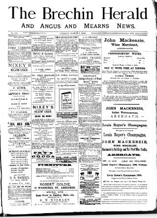 cover page of Brechin Herald published on March 8, 1892