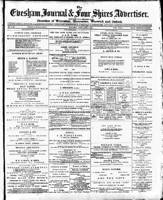 cover page of Evesham Journal published on February 2, 1889