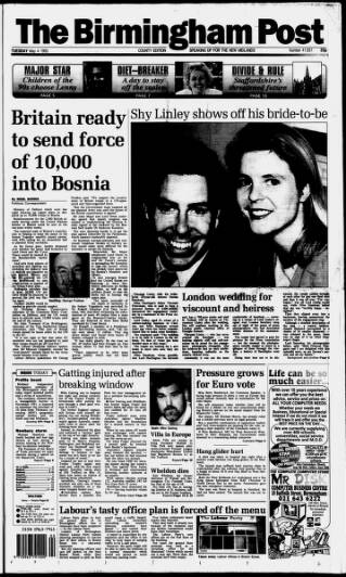 cover page of Birmingham Daily Post published on May 4, 1993
