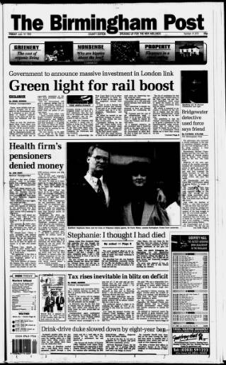 cover page of Birmingham Daily Post published on June 18, 1993