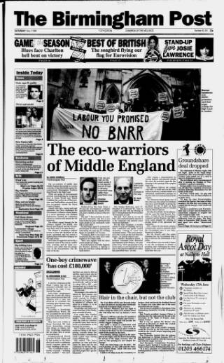 cover page of Birmingham Daily Post published on May 2, 1998