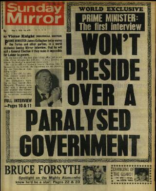 cover page of Sunday Mirror published on May 2, 1976