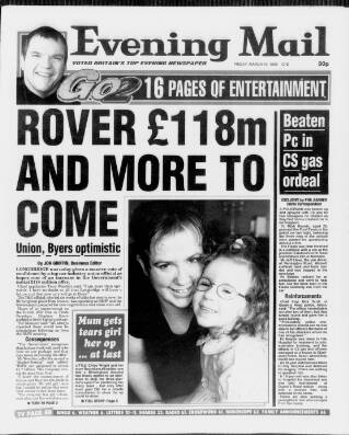 cover page of Birmingham Mail published on March 19, 1999