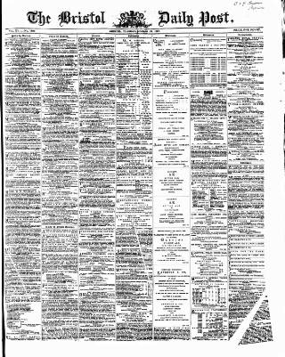 cover page of Bristol Daily Post published on March 19, 1867