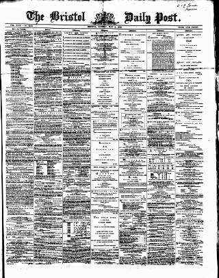 cover page of Bristol Daily Post published on May 4, 1868
