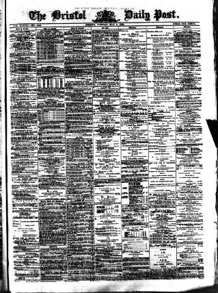 cover page of Bristol Daily Post published on May 2, 1876