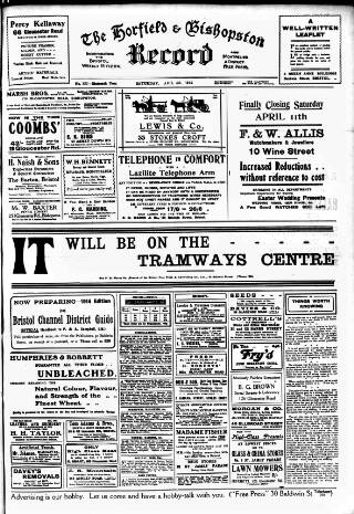 cover page of Horfield and Bishopston Record and Montepelier & District Free Press published on April 4, 1914