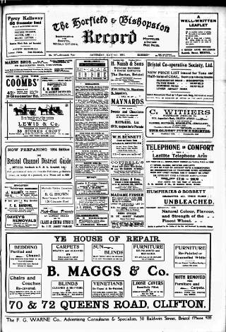 cover page of Horfield and Bishopston Record and Montepelier & District Free Press published on May 2, 1914