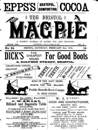 cover page of Bristol Magpie published on February 2, 1884