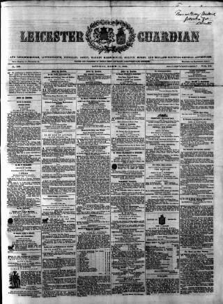 cover page of Leicester Guardian published on March 19, 1859