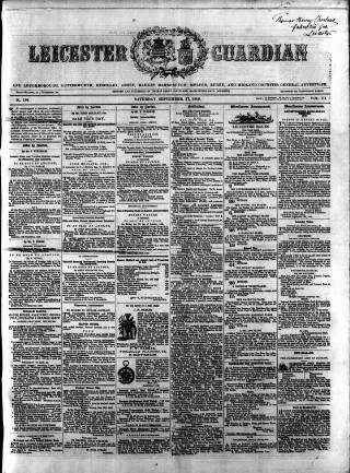 cover page of Leicester Guardian published on September 17, 1859