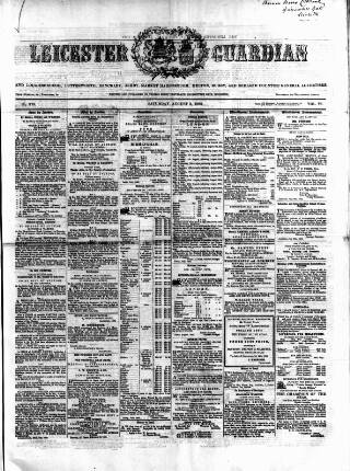cover page of Leicester Guardian published on August 2, 1862