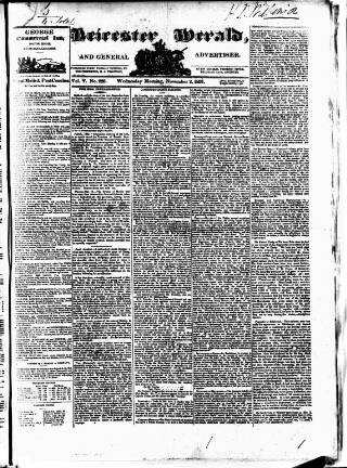 cover page of Leicester Herald published on November 2, 1831