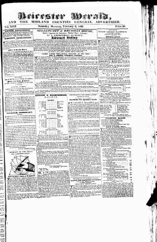 cover page of Leicester Herald published on February 2, 1839