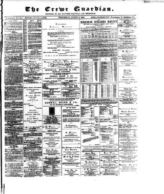 cover page of Crewe Guardian published on August 2, 1893