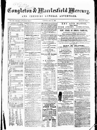 cover page of Congleton & Macclesfield Mercury published on May 2, 1868
