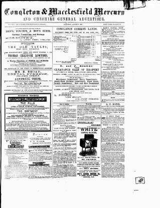 cover page of Congleton & Macclesfield Mercury published on August 2, 1884
