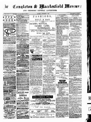 cover page of Congleton & Macclesfield Mercury published on September 17, 1892