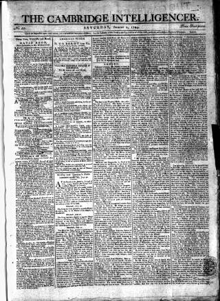 cover page of Cambridge Intelligencer published on August 2, 1794