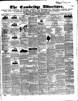 cover page of Cambridge General Advertiser published on September 17, 1845