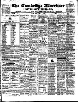 cover page of Cambridge General Advertiser published on May 2, 1849