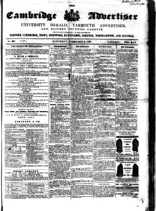 cover page of Cambridge General Advertiser published on February 2, 1850