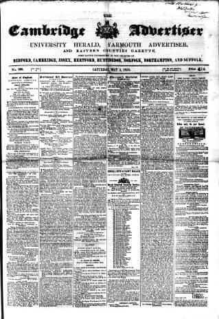 cover page of Cambridge General Advertiser published on May 4, 1850