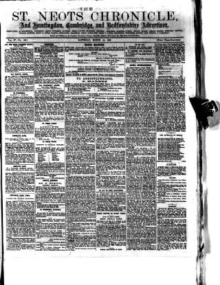 cover page of St. Neots Chronicle and Advertiser published on March 19, 1859