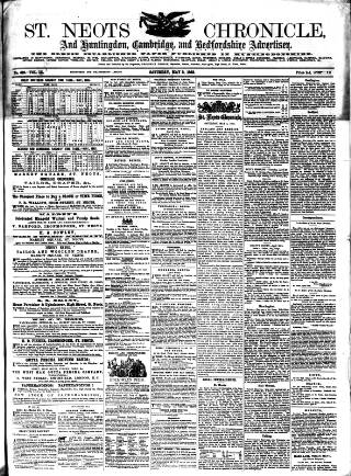 cover page of St. Neots Chronicle and Advertiser published on May 2, 1863
