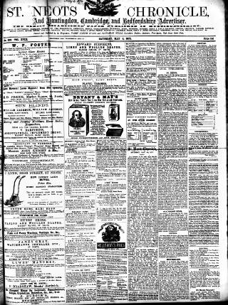 cover page of St. Neots Chronicle and Advertiser published on May 4, 1872