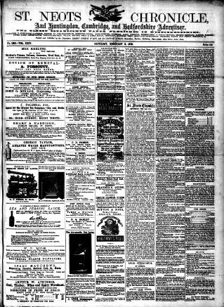 cover page of St. Neots Chronicle and Advertiser published on February 2, 1878
