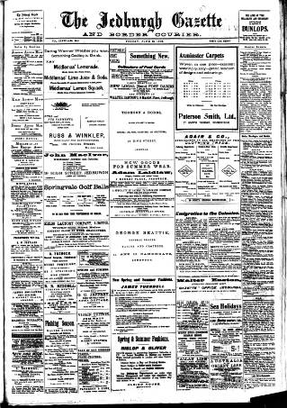 cover page of Jedburgh Gazette published on June 18, 1909