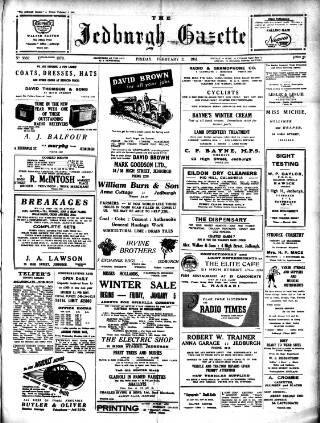 cover page of Jedburgh Gazette published on February 2, 1951