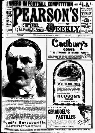 cover page of Pearson's Weekly published on March 19, 1898