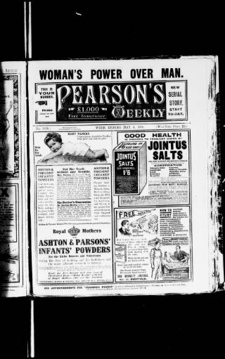 cover page of Pearson's Weekly published on May 4, 1918