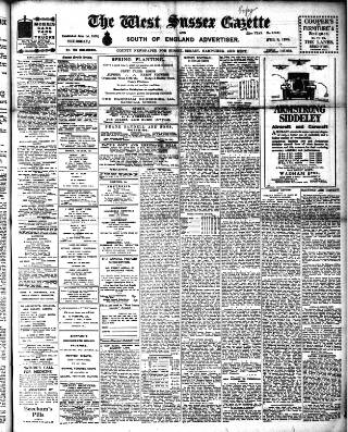 cover page of West Sussex Gazette published on February 2, 1928