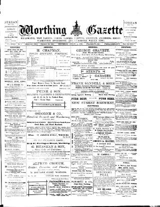 cover page of Worthing Gazette published on August 2, 1916