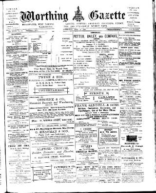 cover page of Worthing Gazette published on June 18, 1919