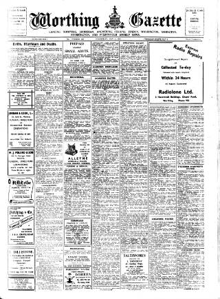 cover page of Worthing Gazette published on May 2, 1945