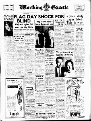 cover page of Worthing Gazette published on March 19, 1958