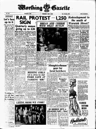 cover page of Worthing Gazette published on May 4, 1960